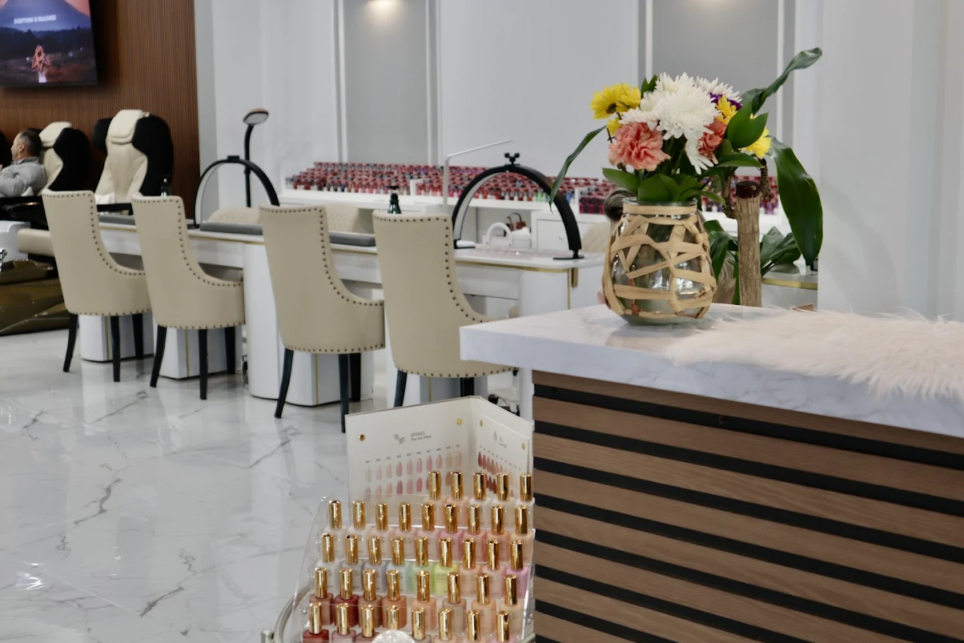 Manicure stations at Nailbox Co.