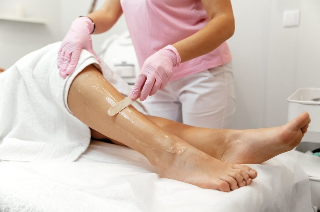 Leg waxing preparation